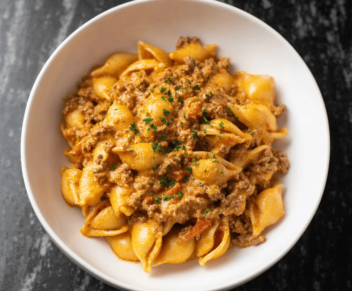 Creamy Beef and Shells Pasta Recipe