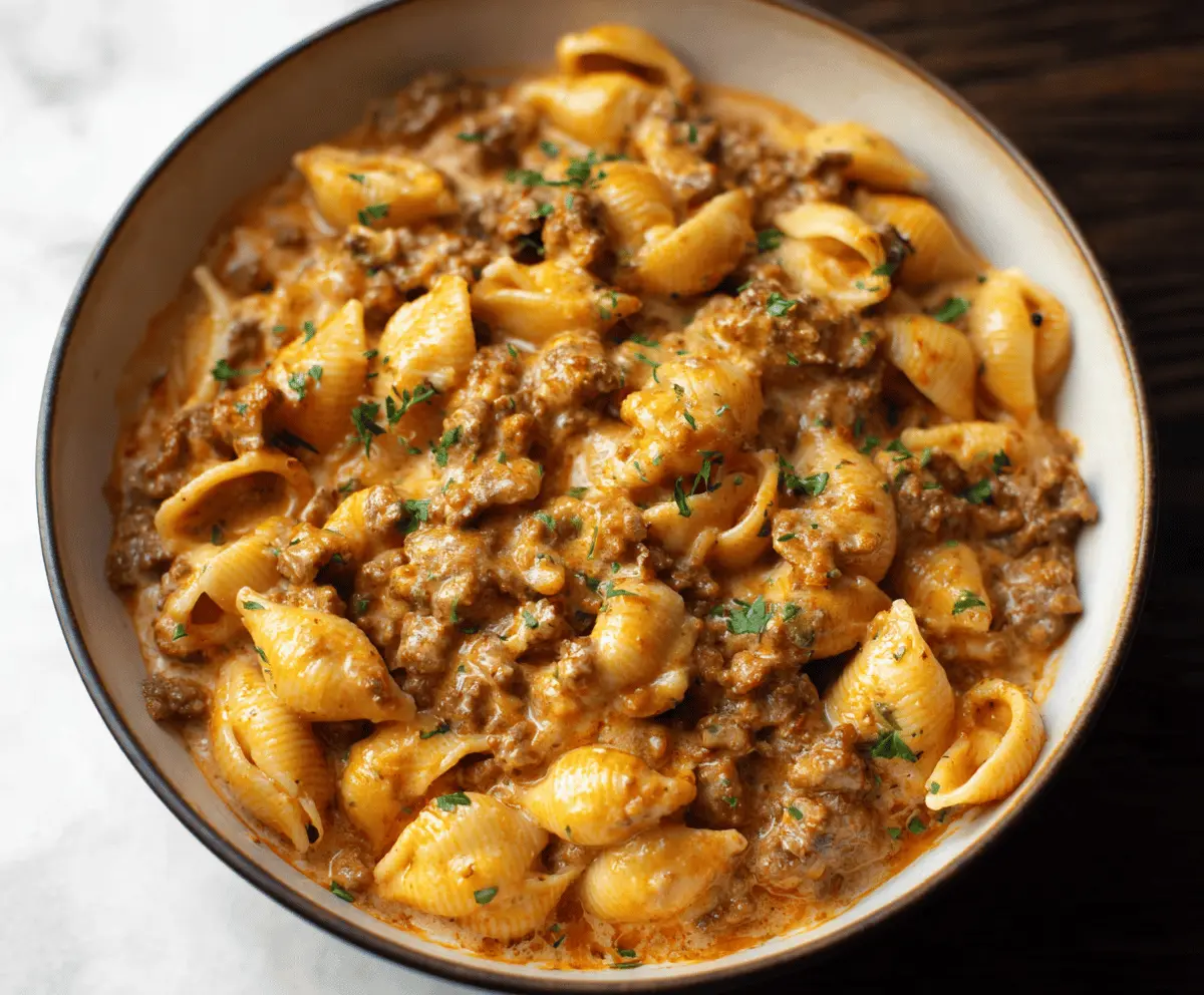 Creamy Beef and Shells Pasta Recipe