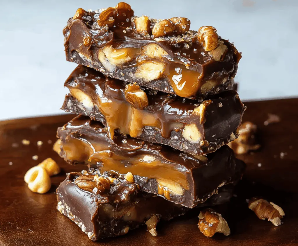 Delicious homemade Date Snickers bars featuring caramel, nougat, and chocolate coating on a plate.