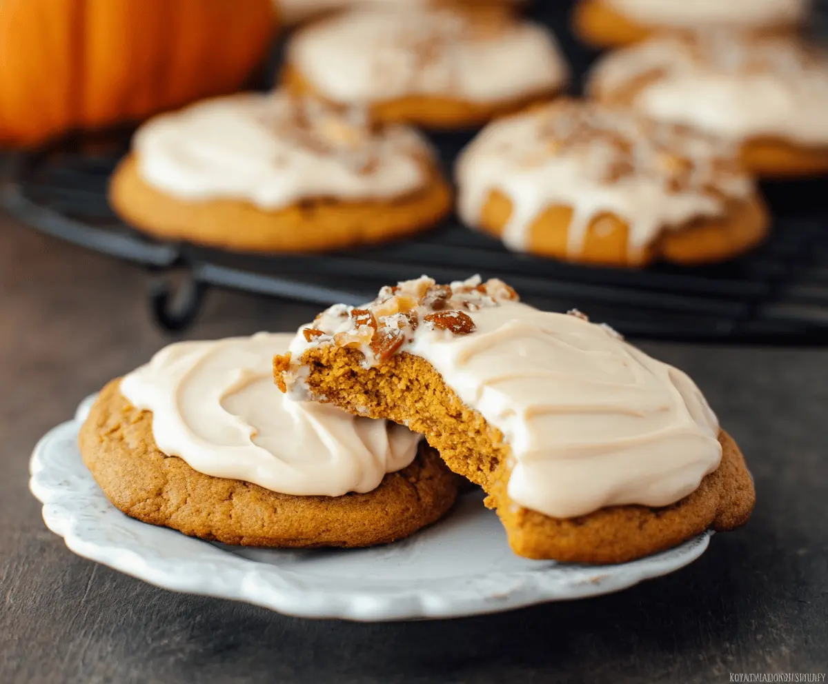 Maple cream cheese frosted pumpkin cookies