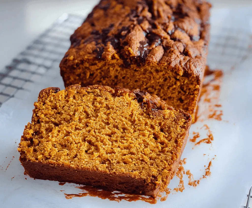 Delicious homemade sweet potato cinnamon bread sliced and garnished with cinnamon and sugar on a rustic wooden table