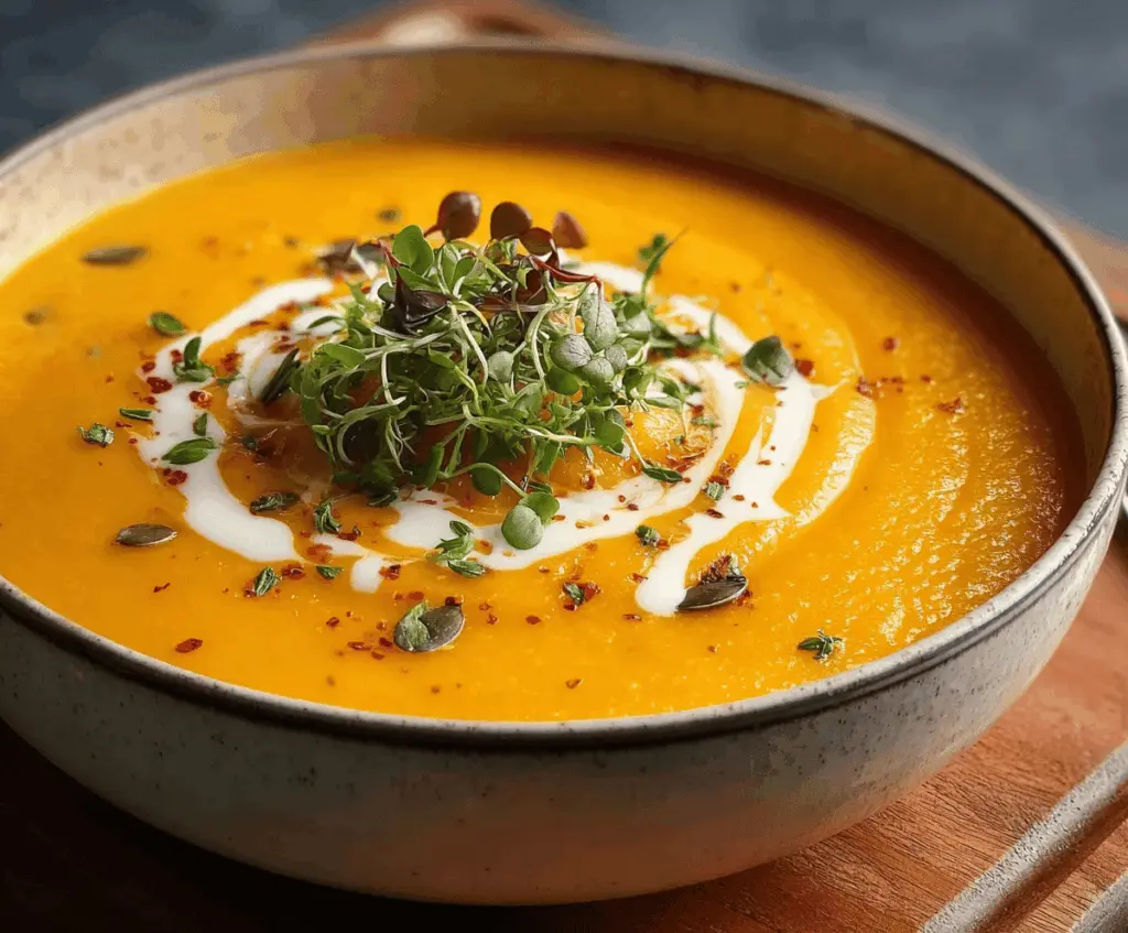 Creamy and delicious Gordon Ramsay butternut squash soup served in a bowl, perfect for a cozy homemade meal