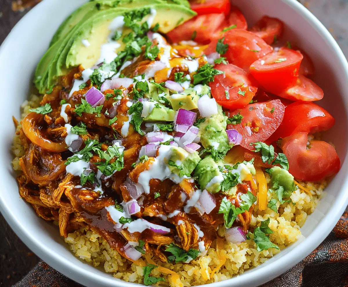 Chicken Enchilada Bowls with Cauliflower Rice