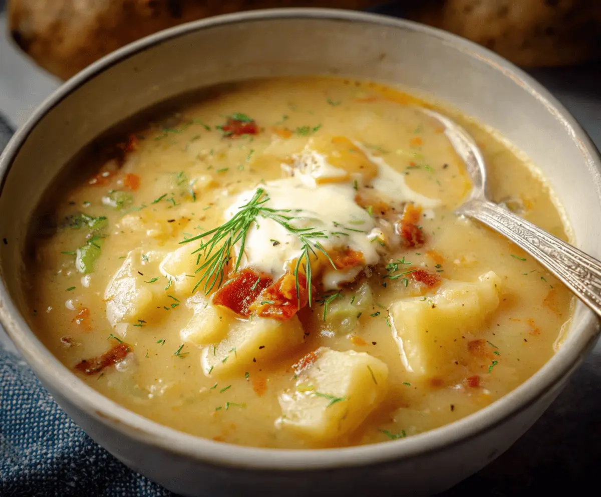 Cozy Vegan Potato Soup with a Creamy Twist