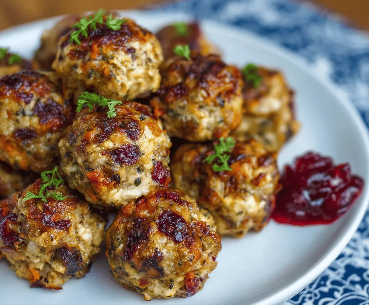 Cranberry Turkey Stuffing Balls
