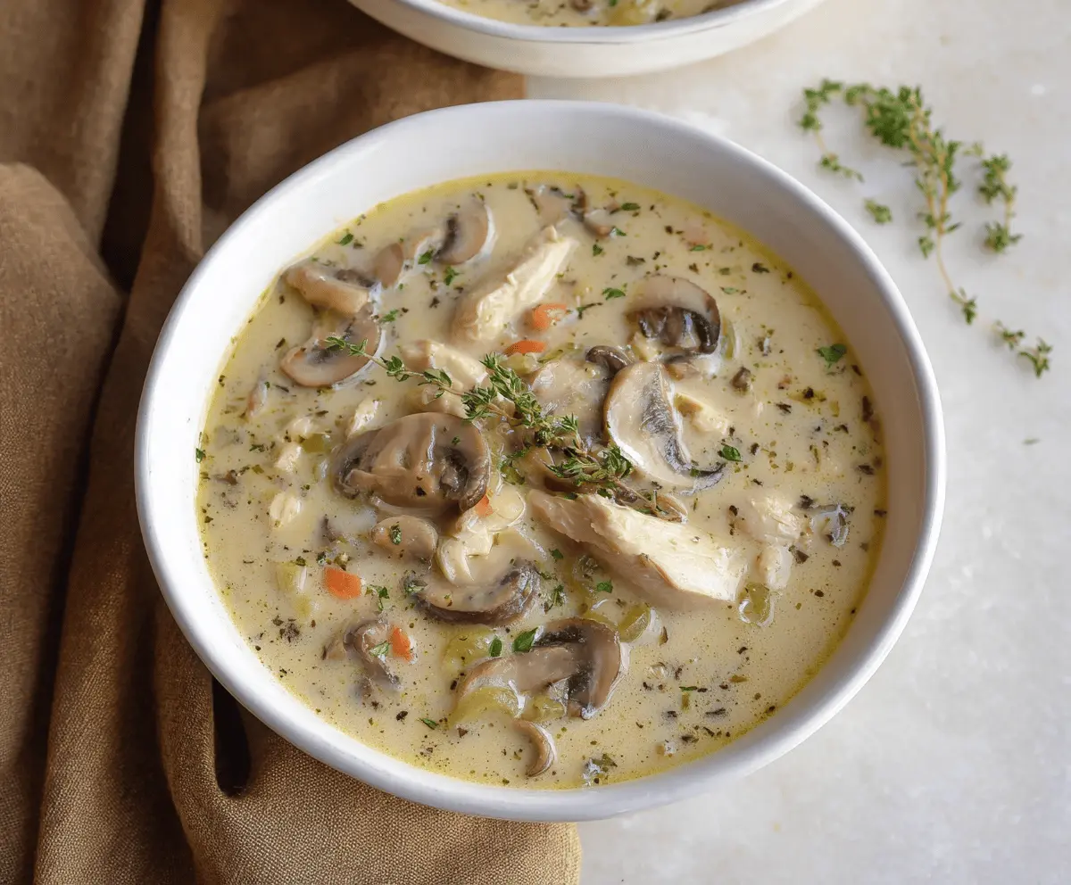 Creamy Chicken + Mushroom Soup