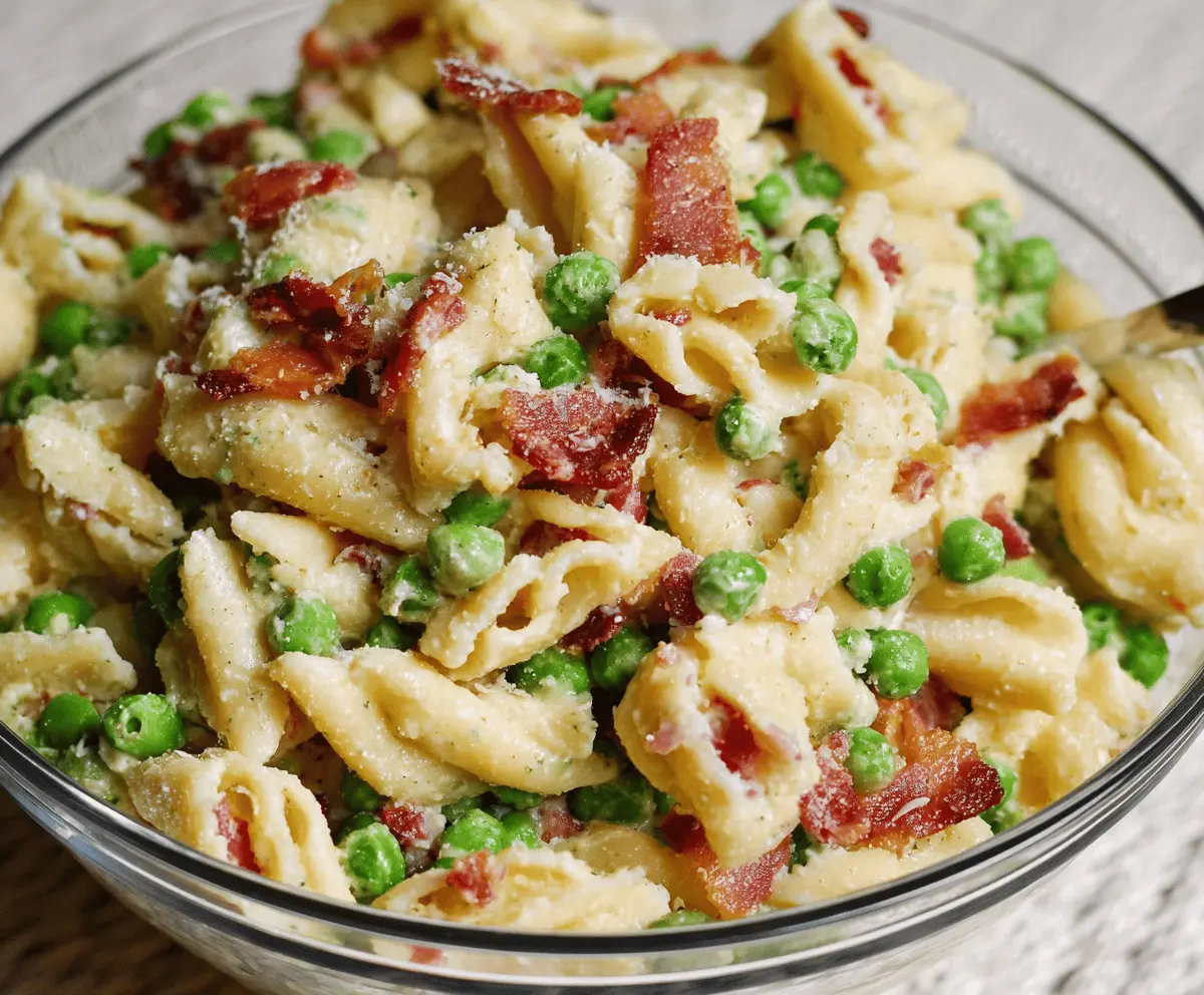Creamy Pea and Bacon Pasta Salad