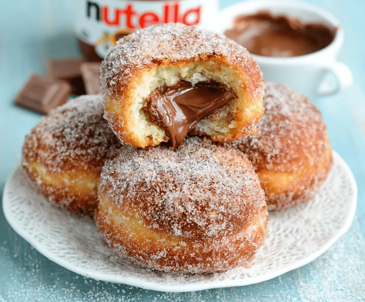 Nutella Stuffed Biscuit Doughnuts