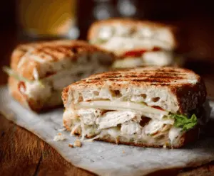 Delicious Turkey and Apple Panini with melted cheese and fresh ingredients