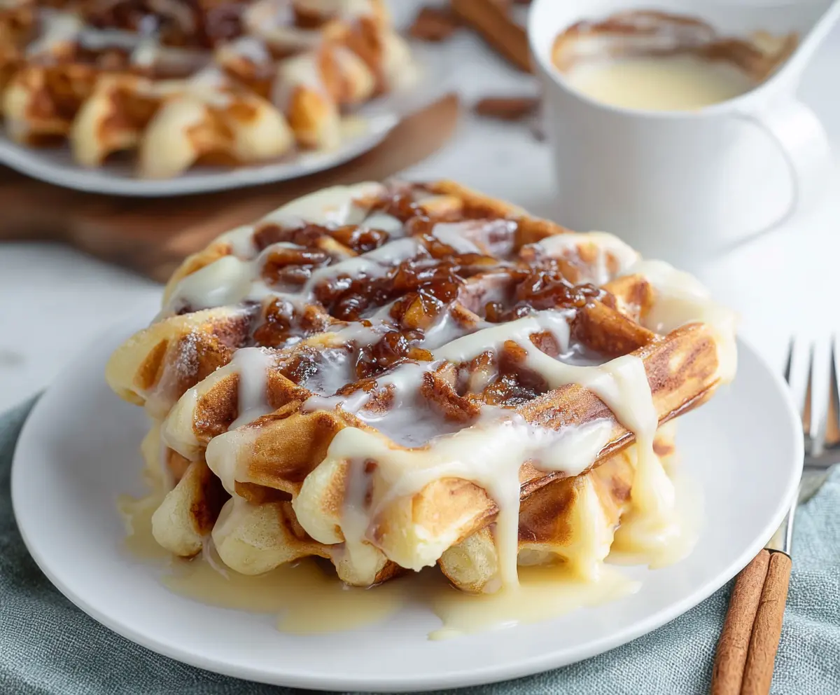 Cinnamon Roll Waffles recipe