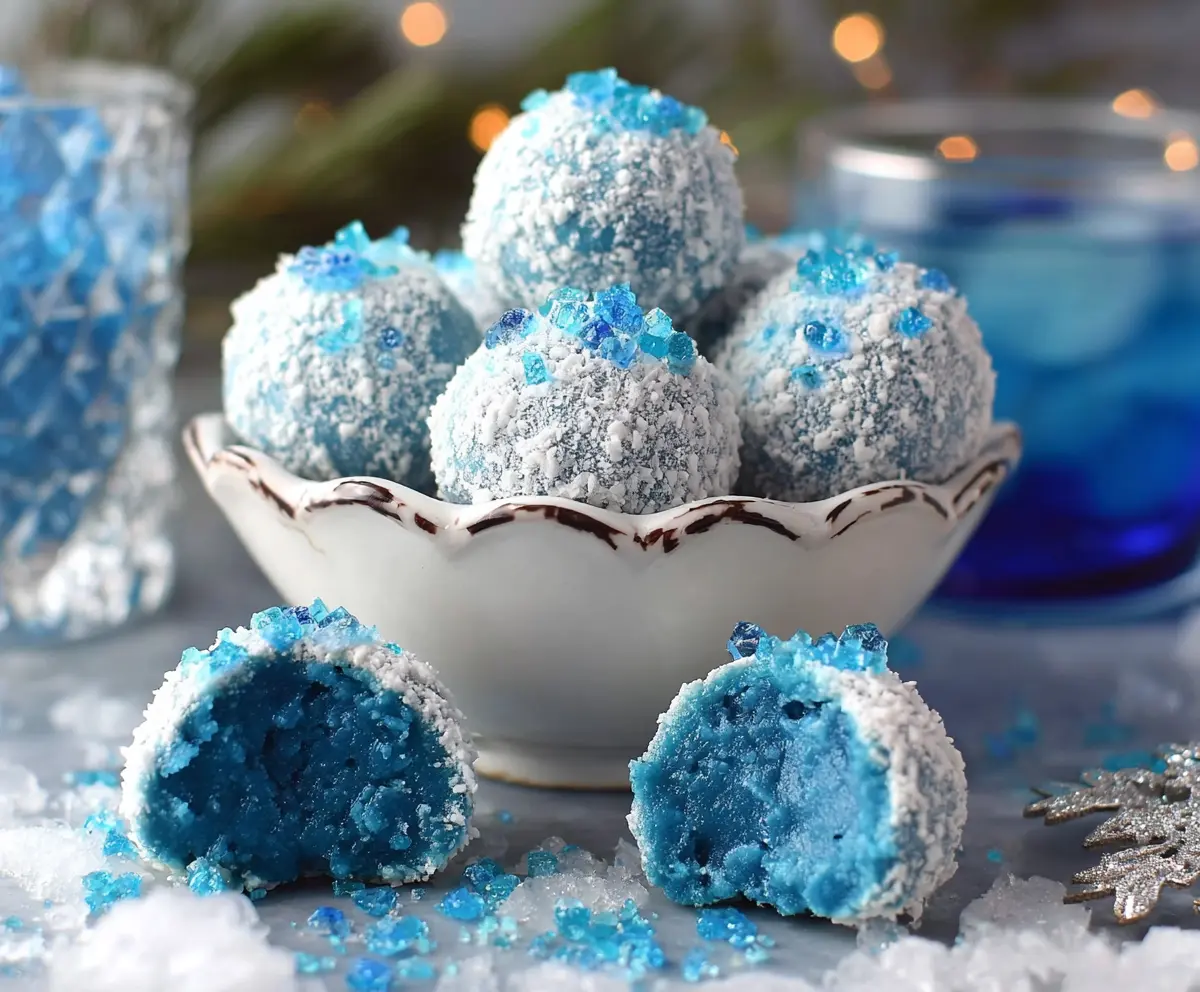 Easy 4-Ingredient Blue Christmas Truffles