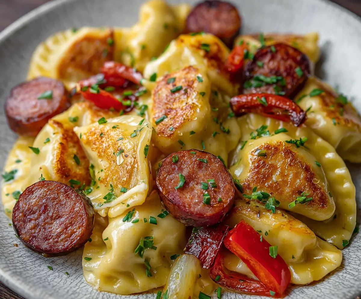 Easy Sheet Pan Pierogies and Kielbasa
