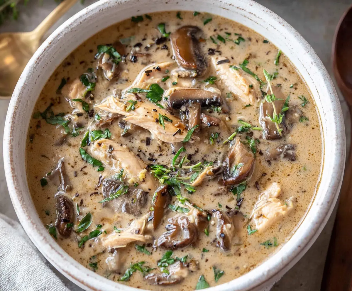 High Protein Chicken Mushroom Soup