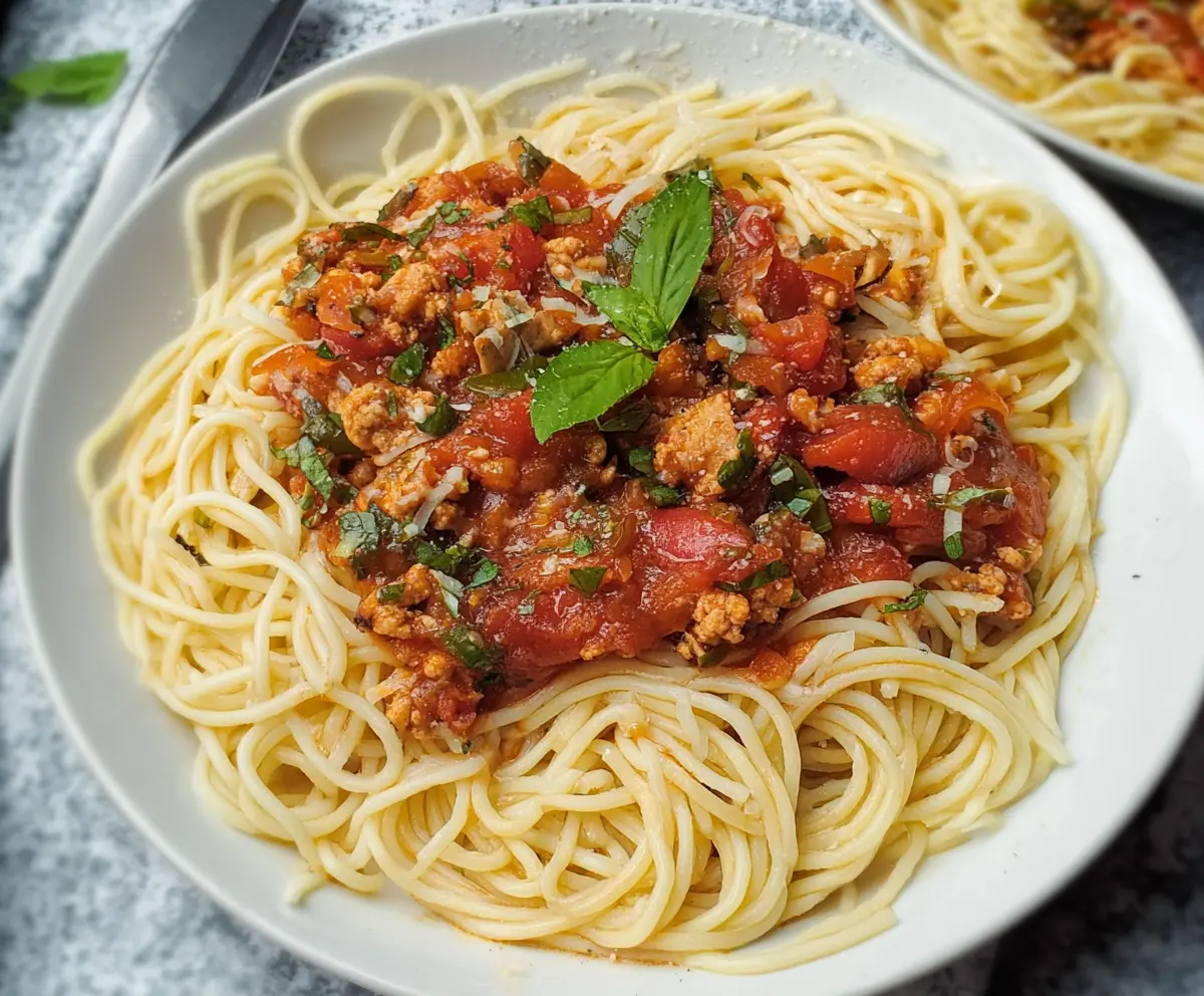 Veggie-Loaded Ground Chicken Spaghetti Sauce