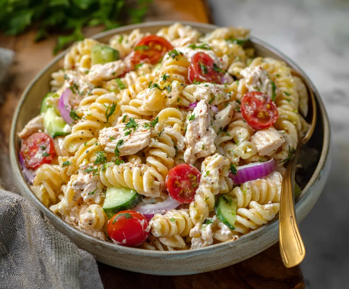 Cottage Cheese Chicken Pasta Salad