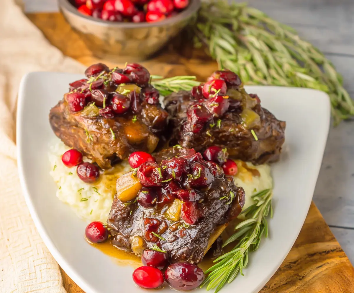 Crockpot Cranberry Beef Short Ribs
