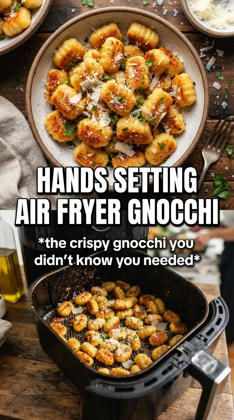 Air fryer gnocchi golden crispy garlic parmesan