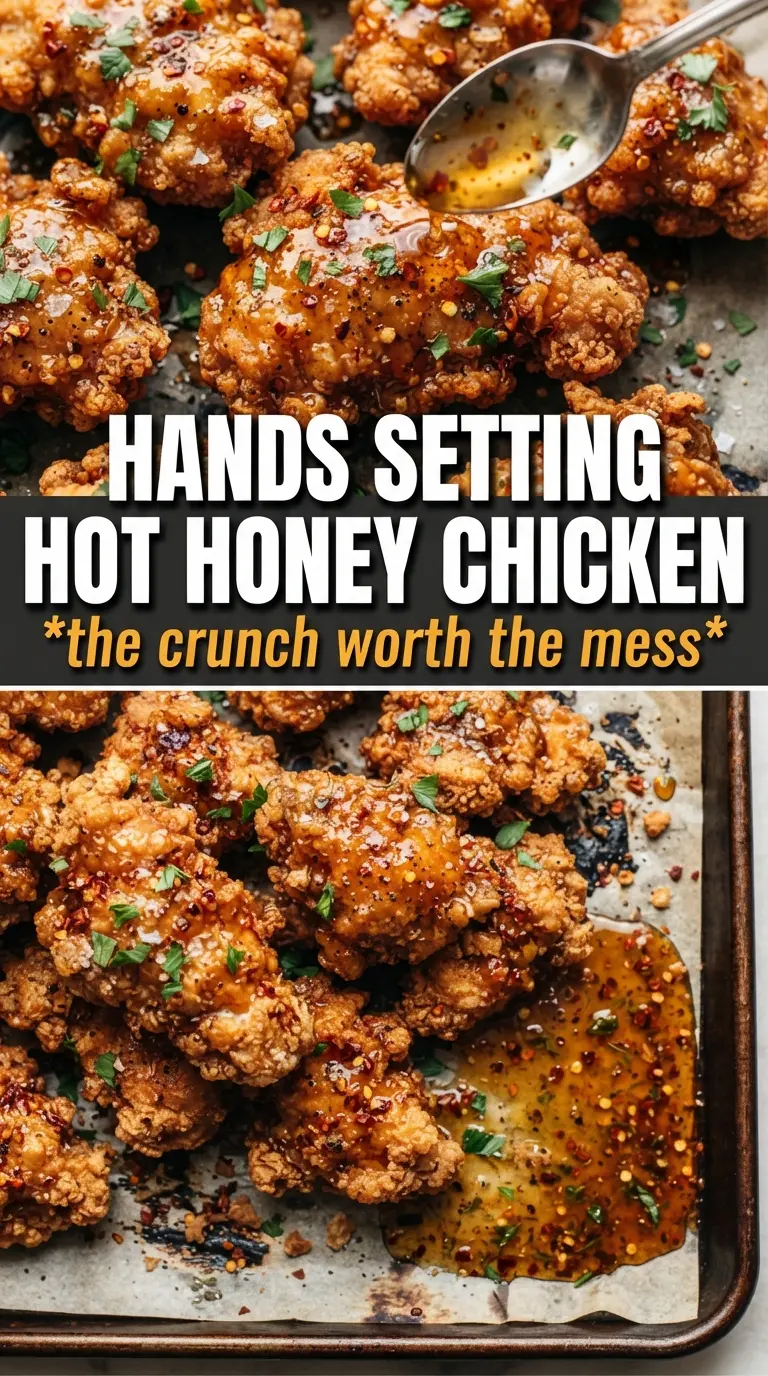 Baked Crunchy Hot Honey Chicken crispy sweet-heat