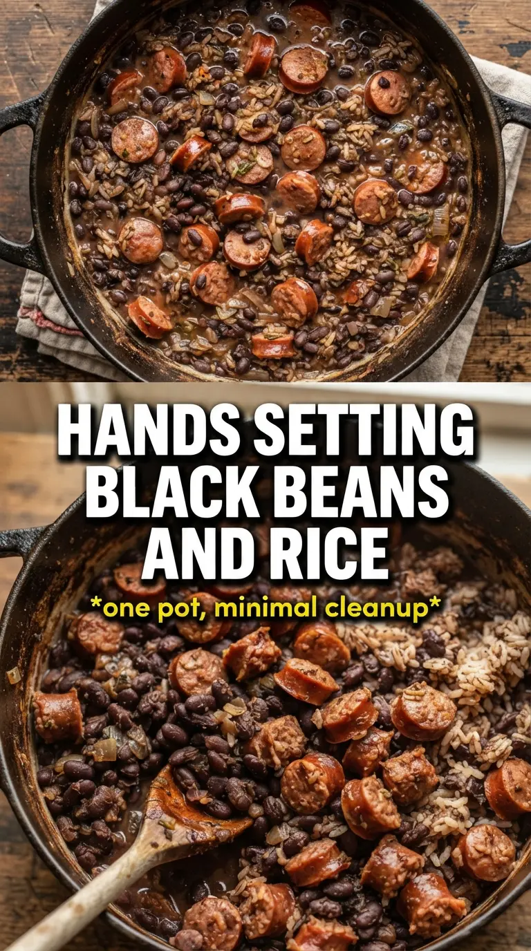 Black Beans and Rice with Sausage smoky, hearty, one-pot