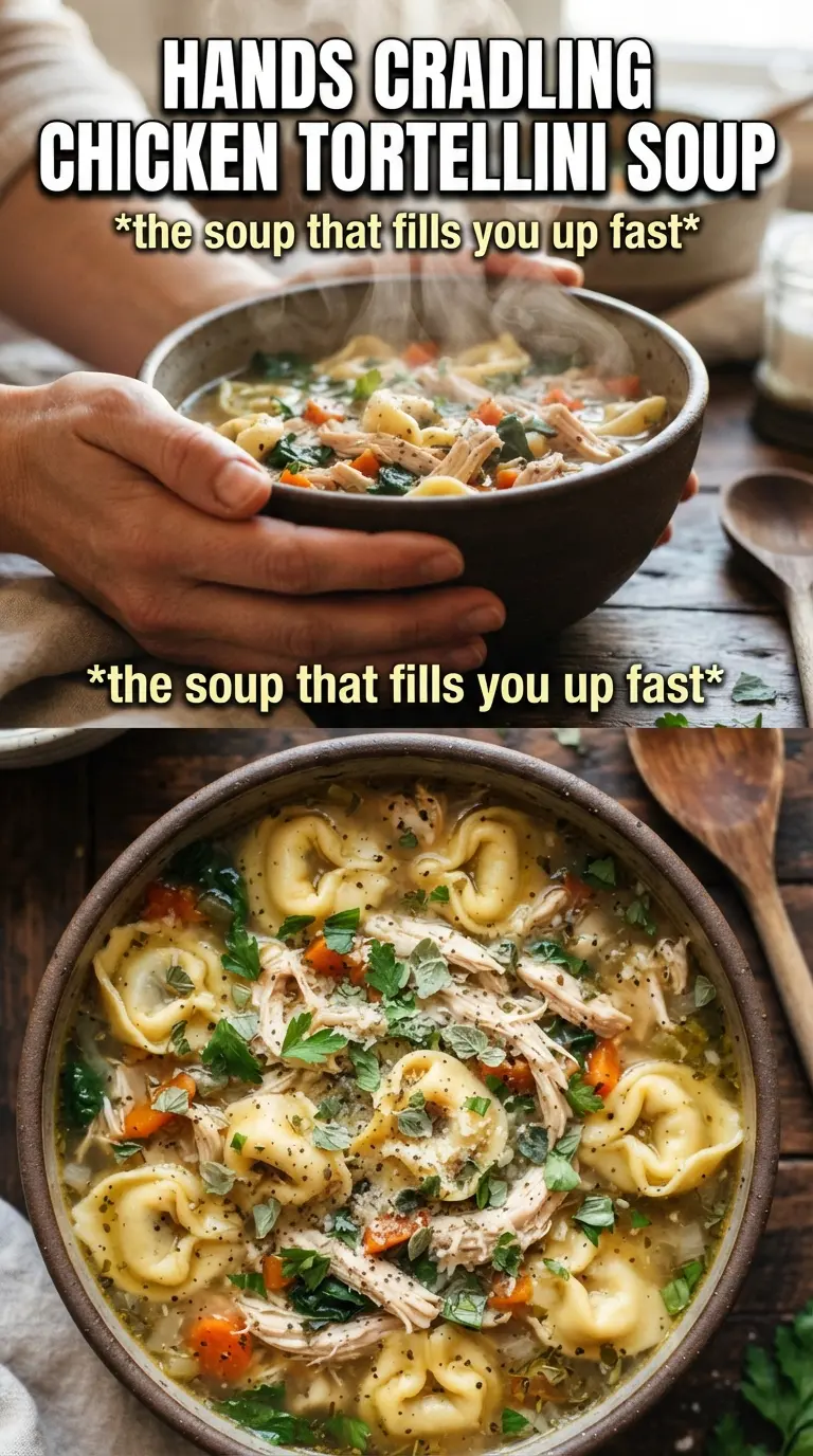 Chicken Tortellini Soup golden herb broth
