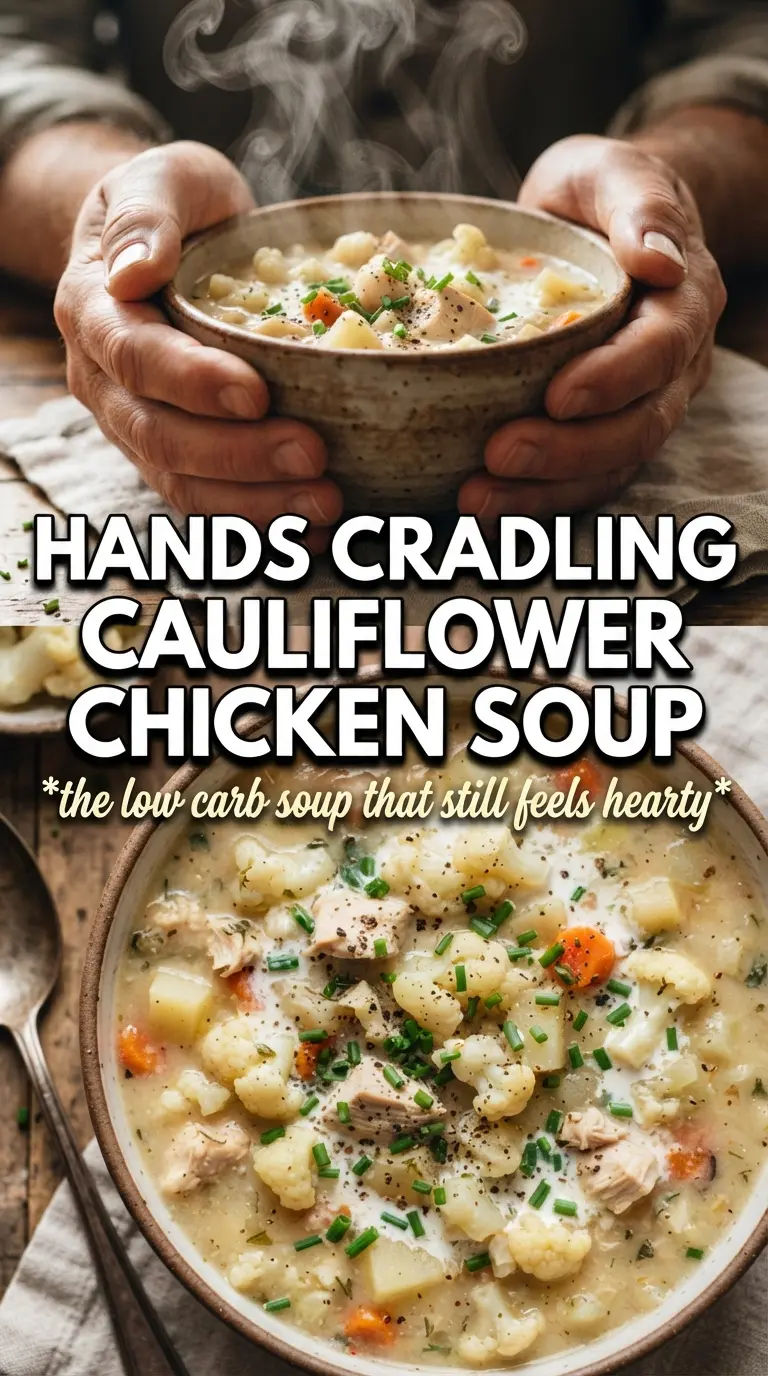 Cauliflower Chicken Soup creamy golden