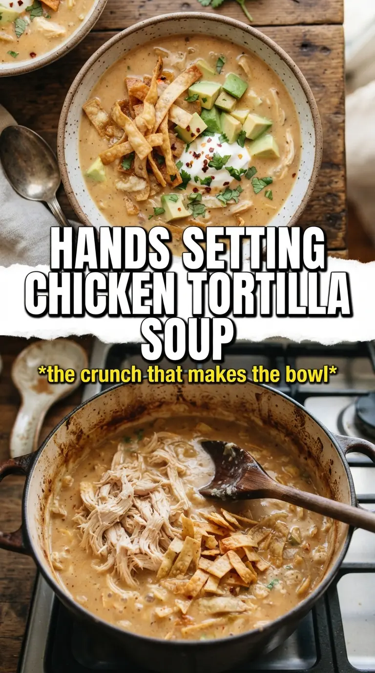 Creamy Chicken Tortilla Soup creamy Tex-Mex shredded chicken