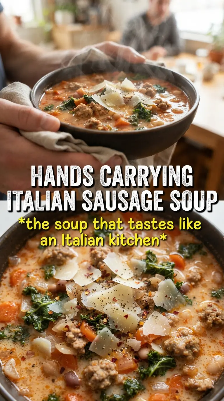 Creamy Parmesan Italian Sausage Soup creamy sausage kale