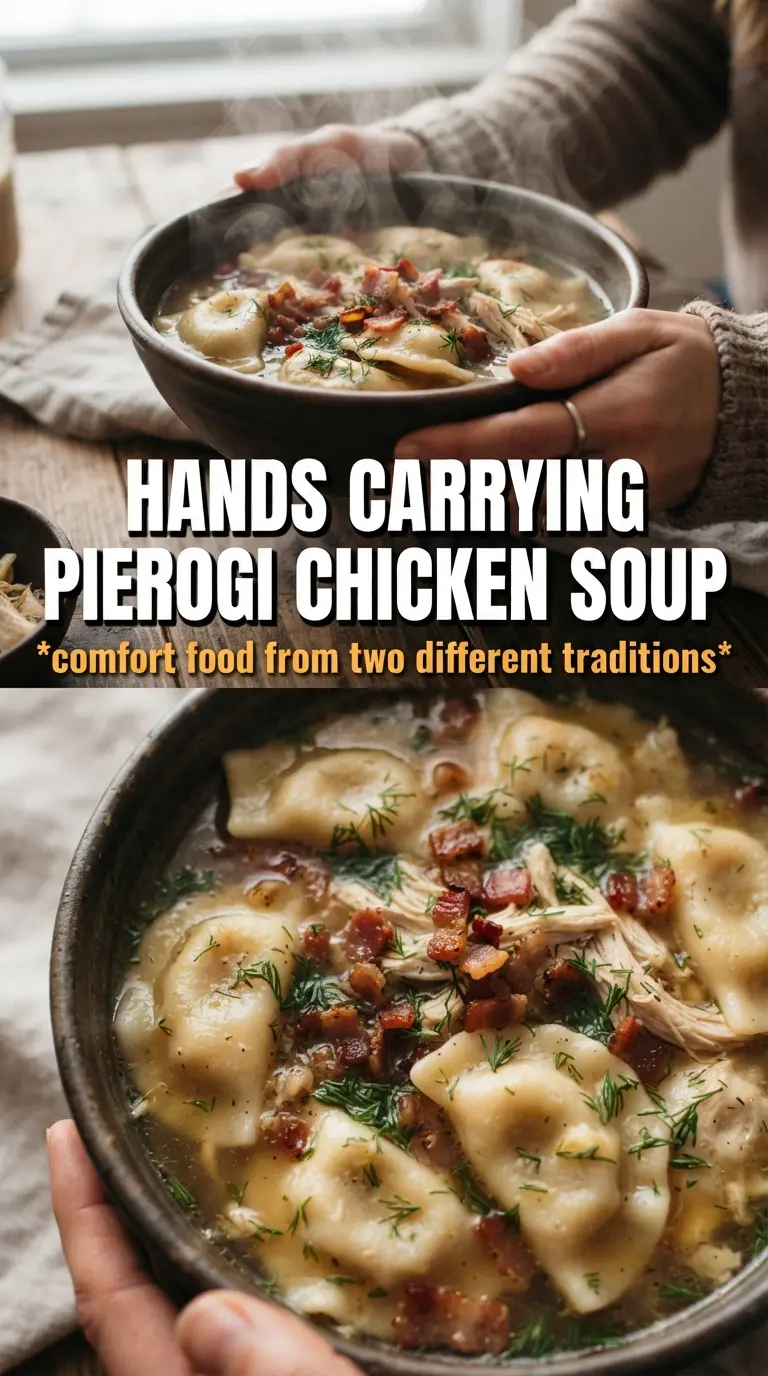 Creamy Pierogi Chicken Soup With Rosemary Bacon creamy hearty comforting