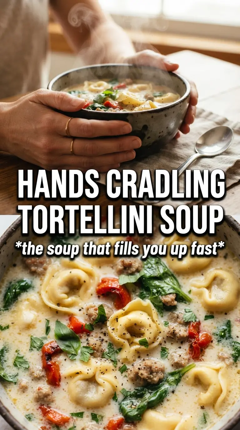 Creamy Tortellini Soup rich broth, cheesy, comforting