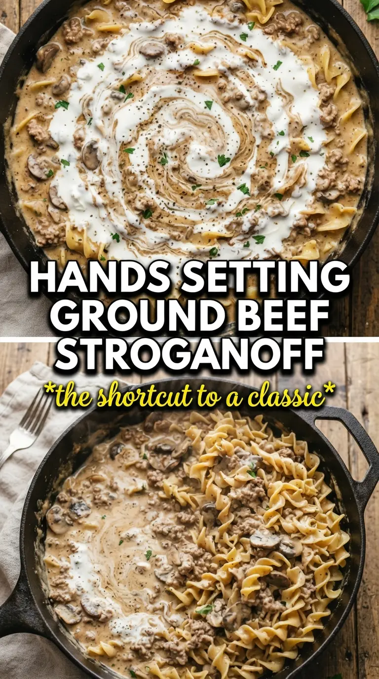 Ground Beef Stroganoff creamy mushroom noodles