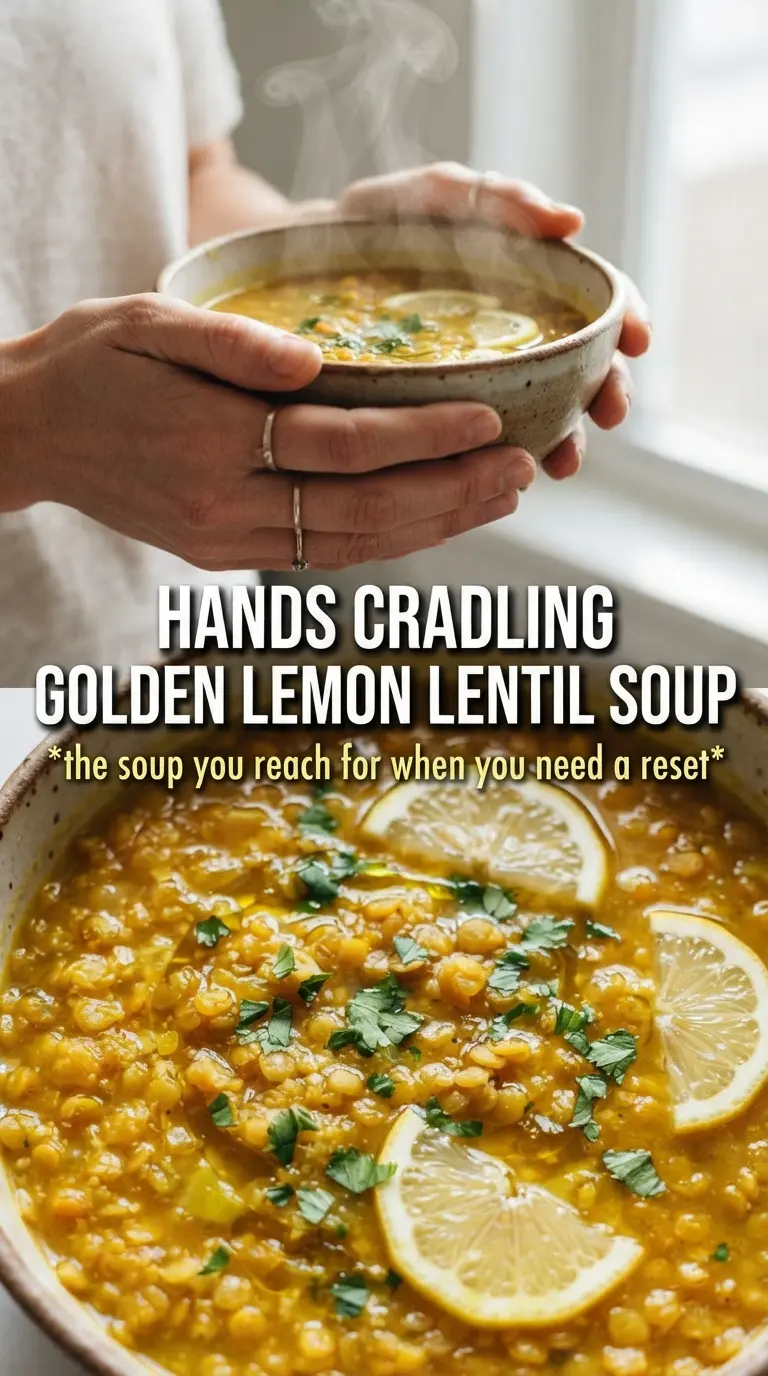 Healing Golden Lemon Lentil Soup silky turmeric broth