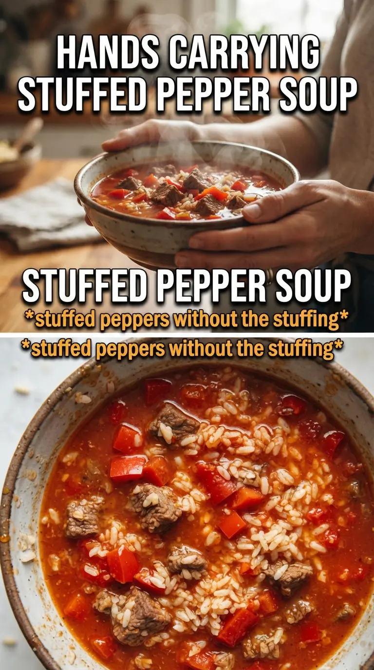 Stuffed pepper soup hearty tomato broth